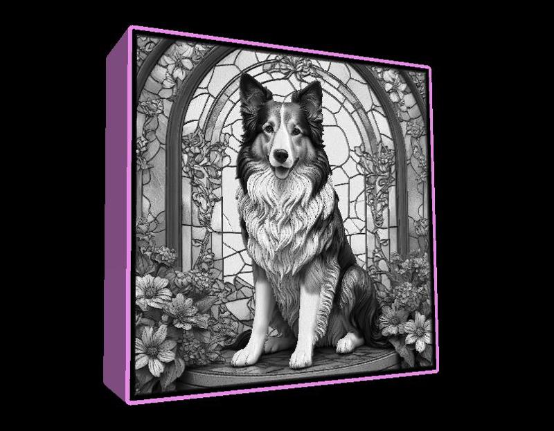 Lightbox Collie lithophane