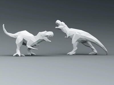 3D PRINTED MODEL T-REX -Line-triangulate-style