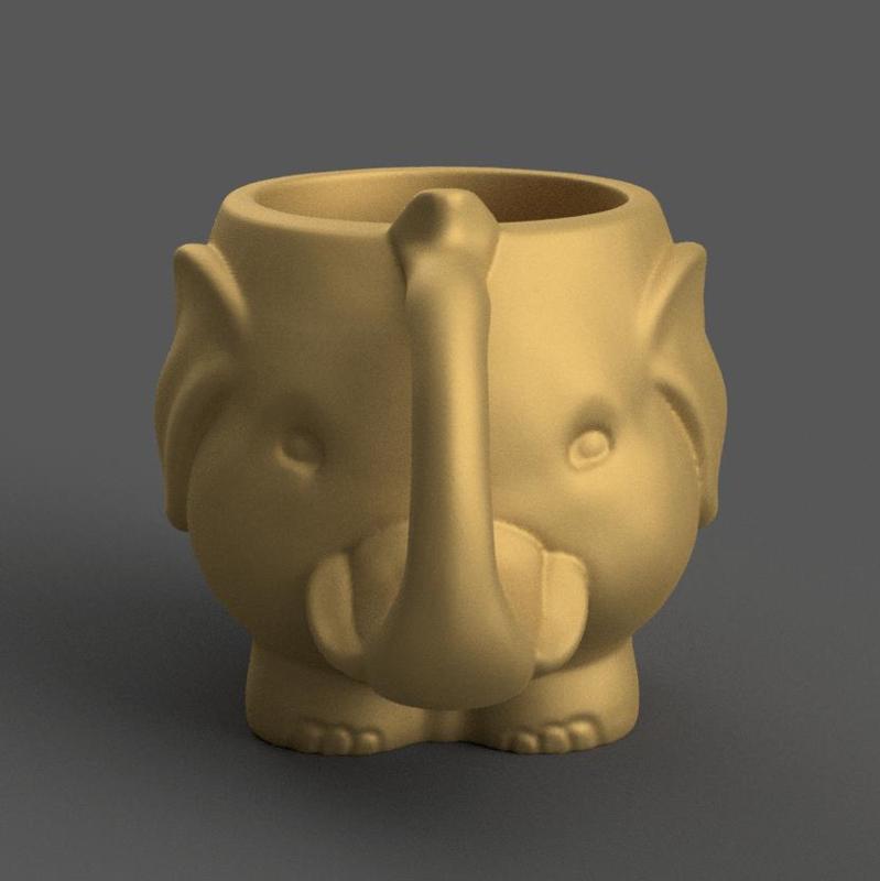 Elephant mug- planter- candy container- urn- candle holder