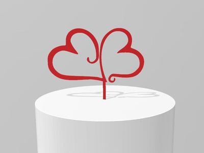 Cake topper two hearts