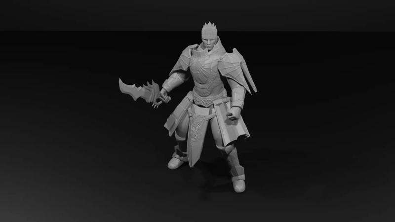 Metin2 Warior With Black Steel Armor Extra Detailed Model FanArt
