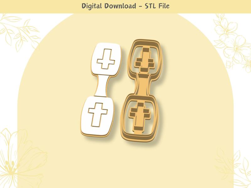 Cross Keychain Clay Cutter for Polymer Clay | Digital STL File | Clay Tools