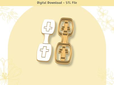Cross Keychain Clay Cutter for Polymer Clay | Digital STL File | Clay Tools