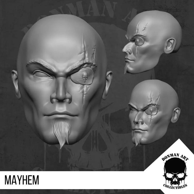 Mayhem Head for 6 inch action figures