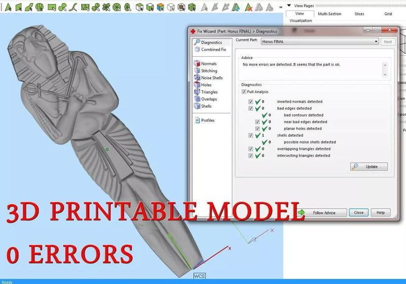 Set 4 Statues Egypt for CNC 3D Router