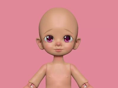 B-chan Bjd series Addition Head normal ears file for 3D print