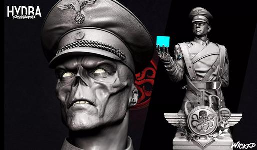 Wicked Red Skull Bust ready for 3d printing