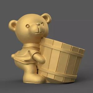 bear planter -  urn - candy container - candle holder