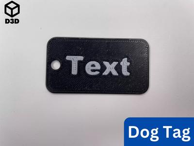 One-Sided Customizable Dog Tag Fusion 360