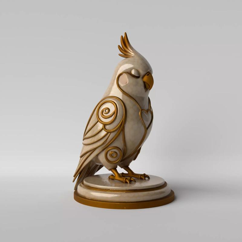 Art Deco and Minimalist Cockatiel