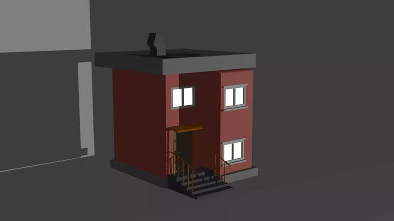 3D Model Description Small Brick House