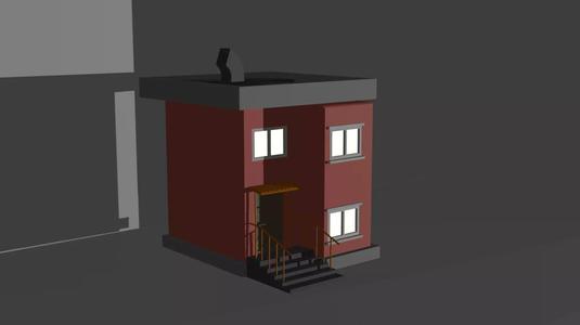 3D Model Description Small Brick House