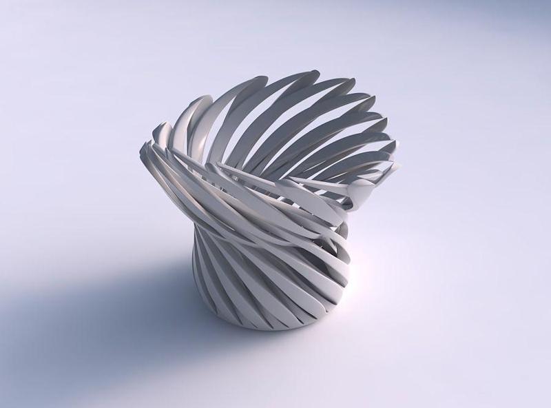 Bowl funnel with twisted sharp muscle structure twisted and s...