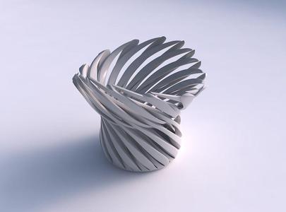 Bowl funnel with twisted sharp muscle structure twisted and s...