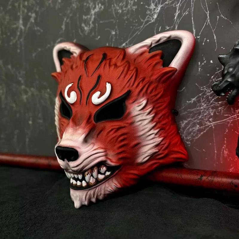 Red Japanese Kitsune Mask Crimson Fox toy