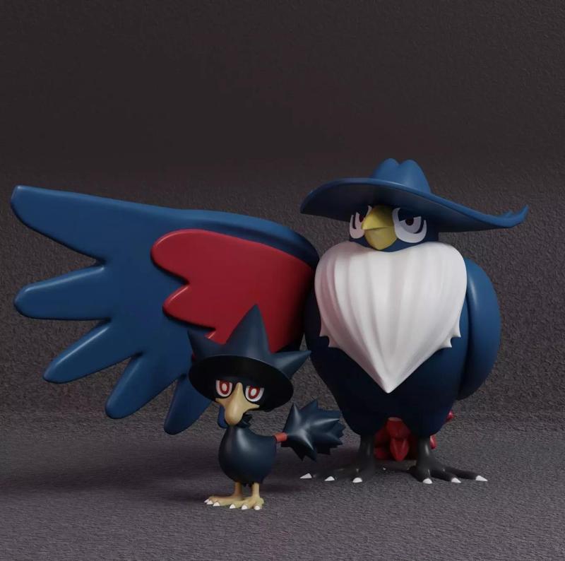 Pokemon - Murkrow and Honchkrow with 2 poses