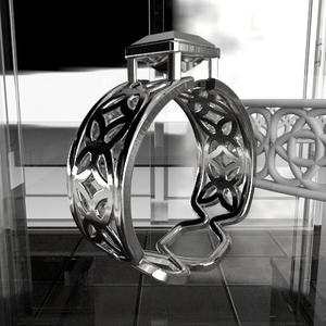 Square Gem Enneper Curve Ring