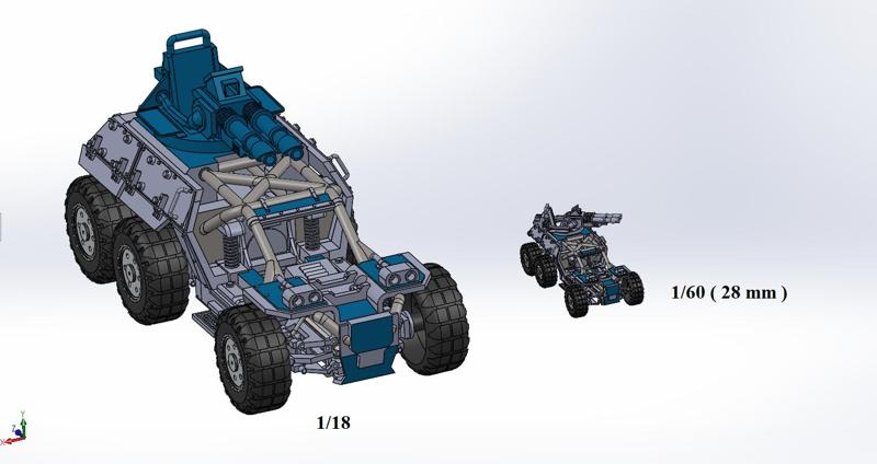 tauros venator full rc 1/18 and 28 mm escale