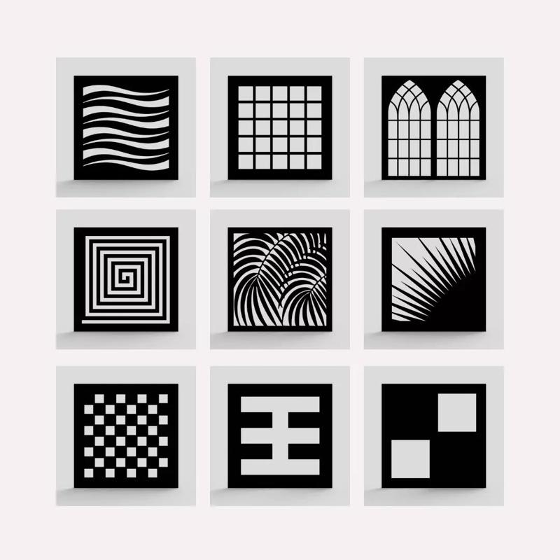 Photo Video Gobo mask set Shadow Board Bundle of 9