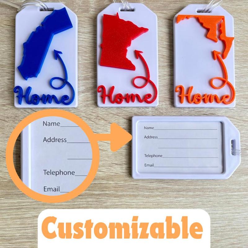 Custom State Luggage Tag, ⚠️CUSTOMIZABLE WITH THE LINK IN THE DESCRIPTION