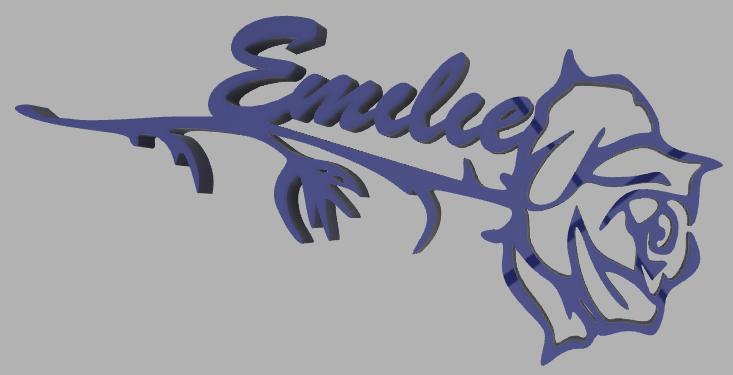 First name Emilie on a rose stem