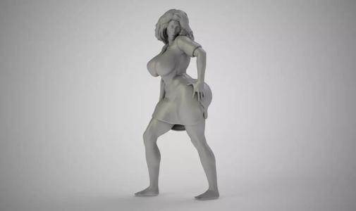 Lustful woman in dress