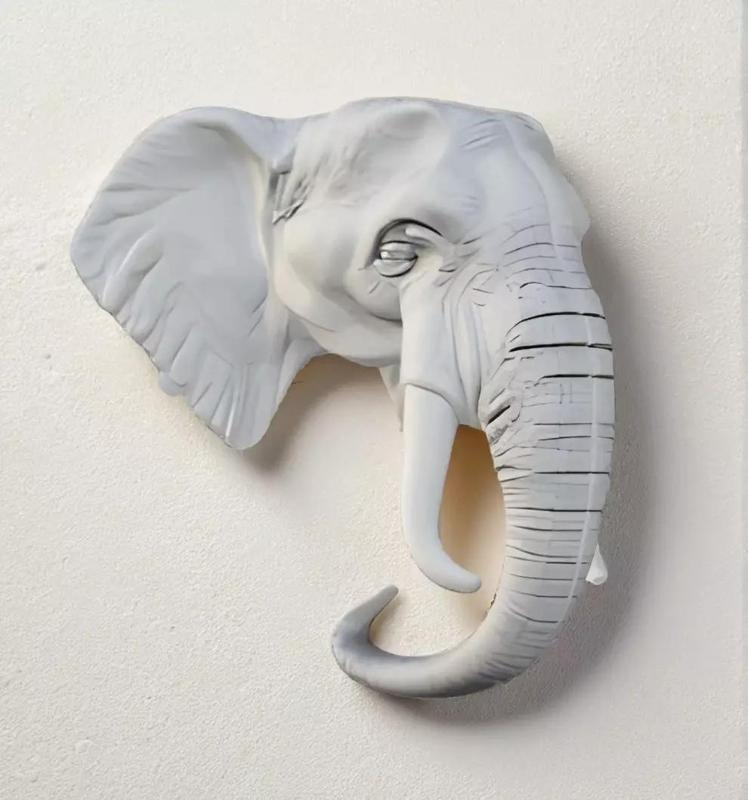 Elephant Head Bust 3D Model - STL Printable Wildlife
