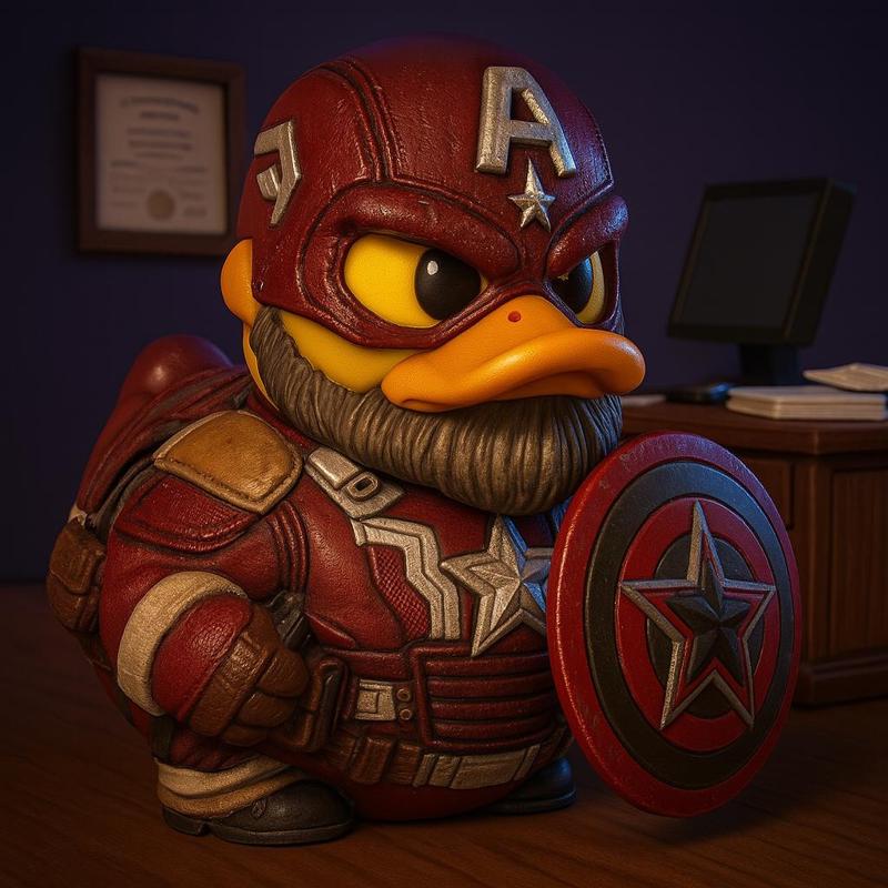 Rubber Duck - Old captain america  - 3d print