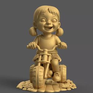 Cute Kid on Bike 3D STL File for Print