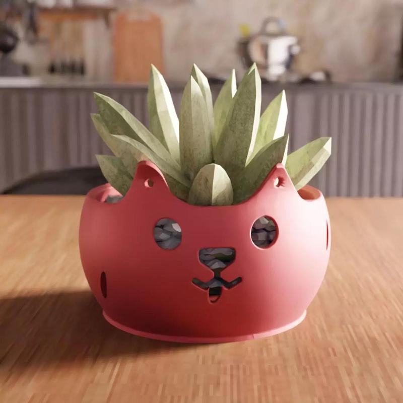Cute Cat Bowl STL File - 180