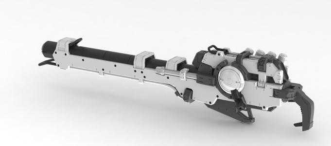 Hyper Mega Bazooka Launcher for Hi-Nu Detailed version for SLA printing