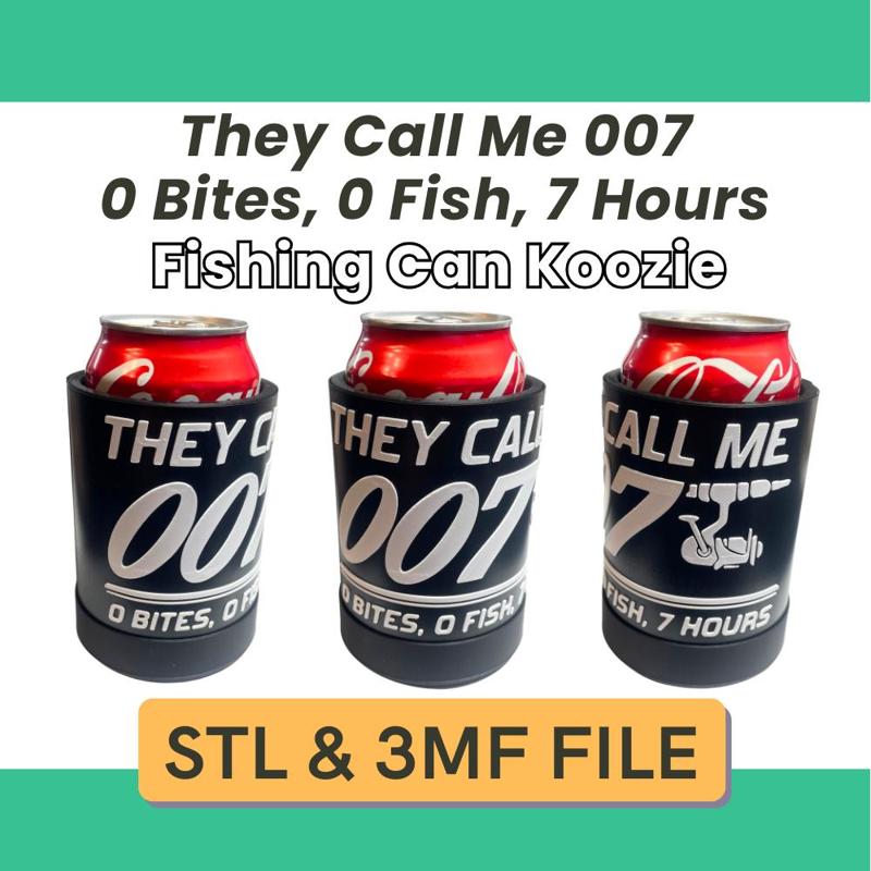 Can Koozie / Holder - 007 - 0 Bites, 0 Fish, 7 Hours