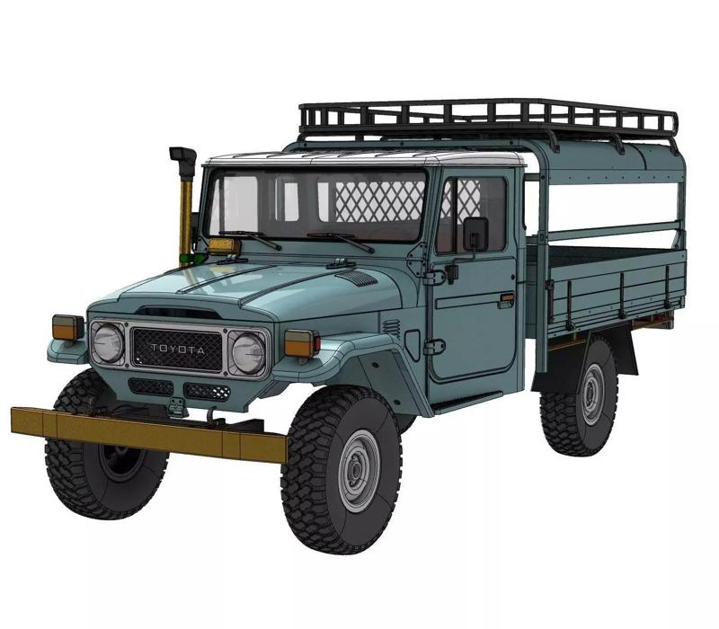 TOYOTA LAND CRUISER FJ45 PICK UP TRUCK RC BODY STL FILE