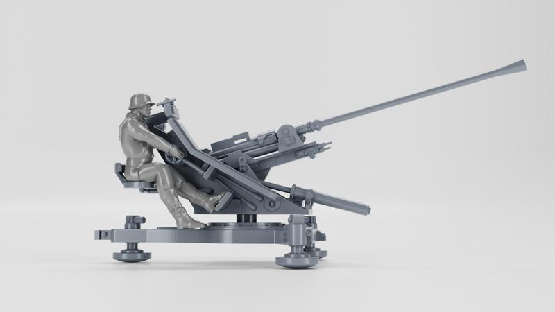 Anti-aircraft gun 37mm Flak 36 + Gun operator (Germany, WW2)