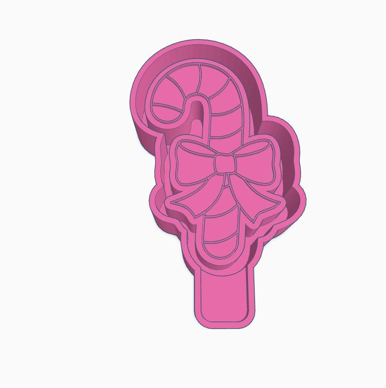Candy Cane Bow Mold Housing STL
