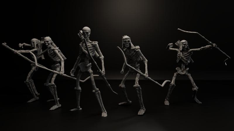 Ancient Egyptian Skeleton Archers (Presupported)
