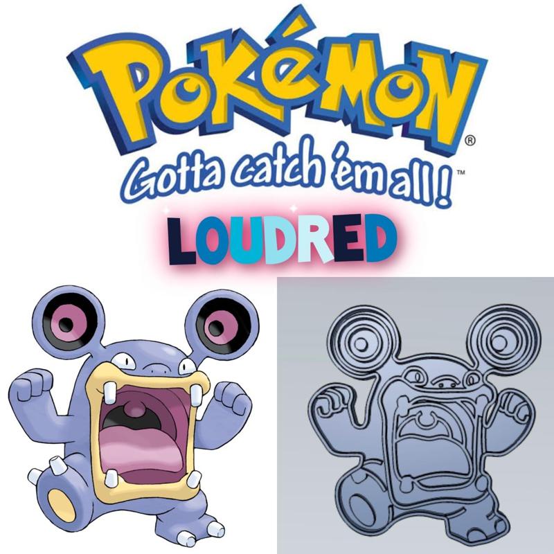 AMAZING POKEMON Loudred COOKIE CUTTER STAMP CAKE DECORATING