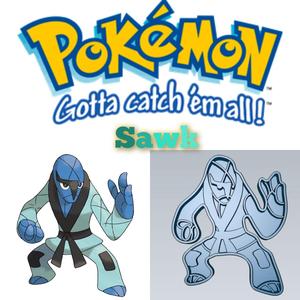AMAZING POKEMON Sawk COOKIE CUTTER STAMP CAKE DECORATING