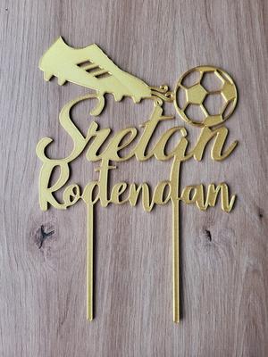 Soccer themed cake topper in croatian language