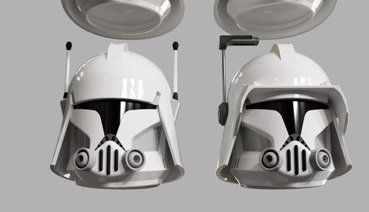 Custom OC Snow Clone officer helmets for sixth scale figures