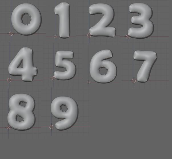 Números globo number balloon number STL