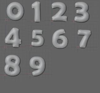 Números globo number balloon number STL
