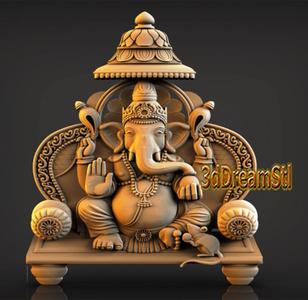 Ganesha STL model, CNC router engraver, artcam, aspire, CNC files, wood, art, wall decor, CNC