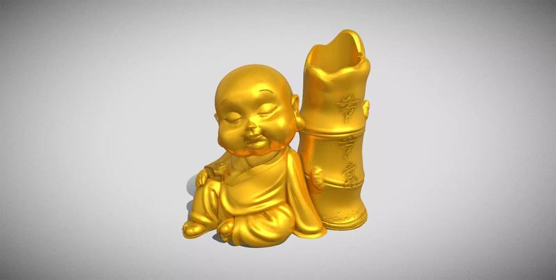 Buddha vase with letter