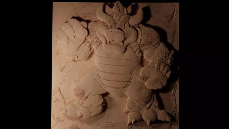 Bowser Super Mario CNC 3d Print High Relief Sand Casting