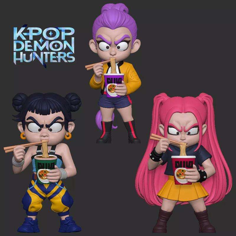 Huntrx - Chibi noodles - zoey mira rumi - kpop demon hunter