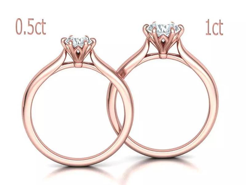 Two Solitaire rings  Half Carat and 1 Carat Stones Collection