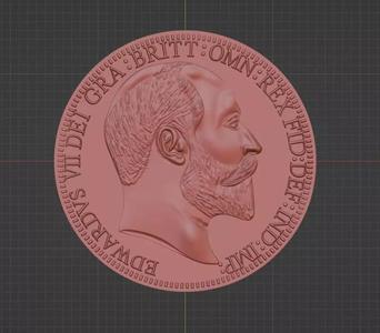 Edwards King VII face head relief design