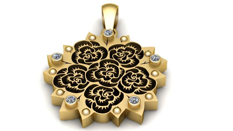 ROSE FLOWER PENDANT 3D PRINTABLE MODEL