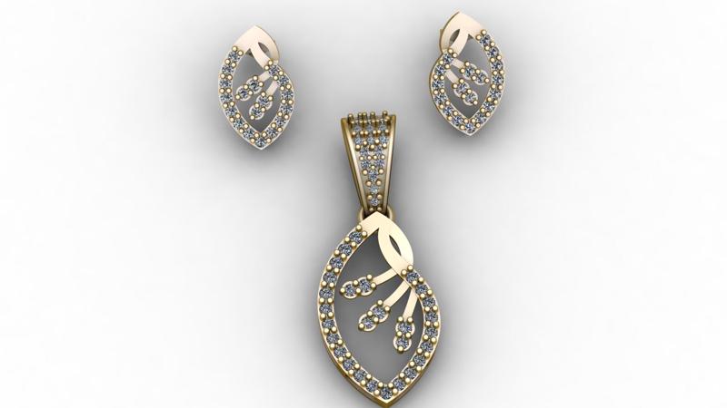 GOLDEN LEAF DESIGN LOCKET SET 3D PRINTABLE MODEL